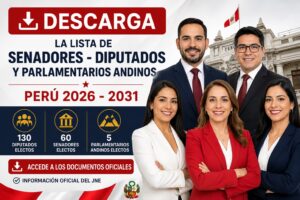 Descarga la Lista de Senadores – Diputados y Parlamentarios Andinos – Perú 2026 – 2031
